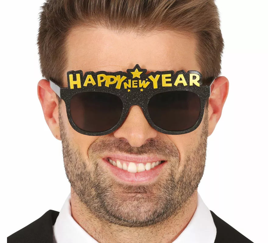 Translation missing: it.Gafas Happy New Year negras adulto