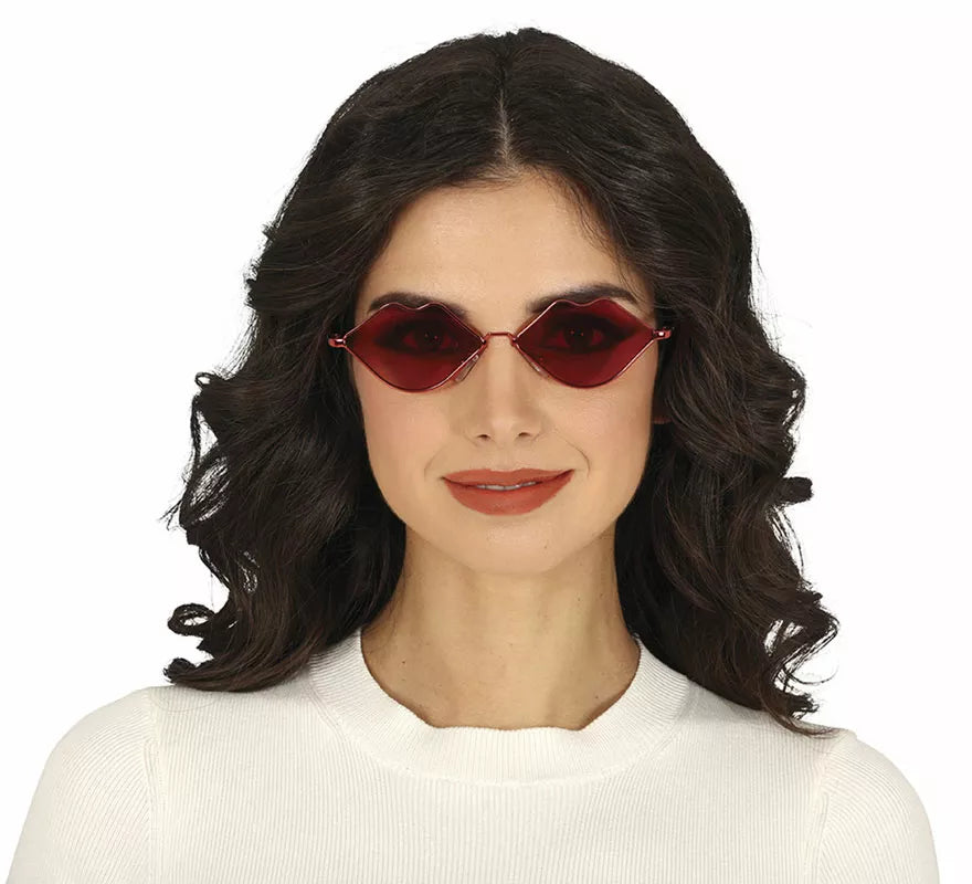 Translation missing: it.Gafas Metálicas Labios rojos adulto