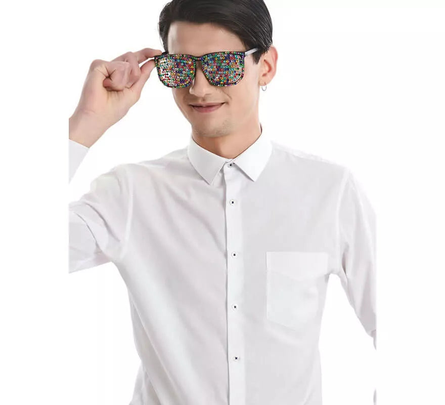 Translation missing: it.Gafas Negras con Brillantes Multicolor