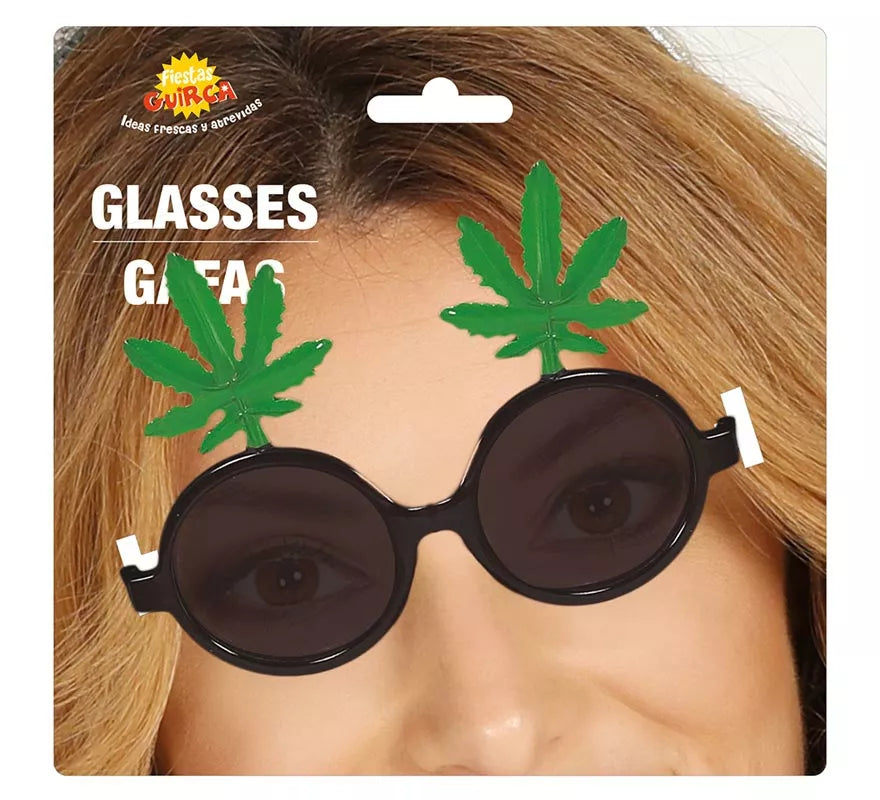 Translation missing: it.Gafas Negras con Hojas de Marihuana
