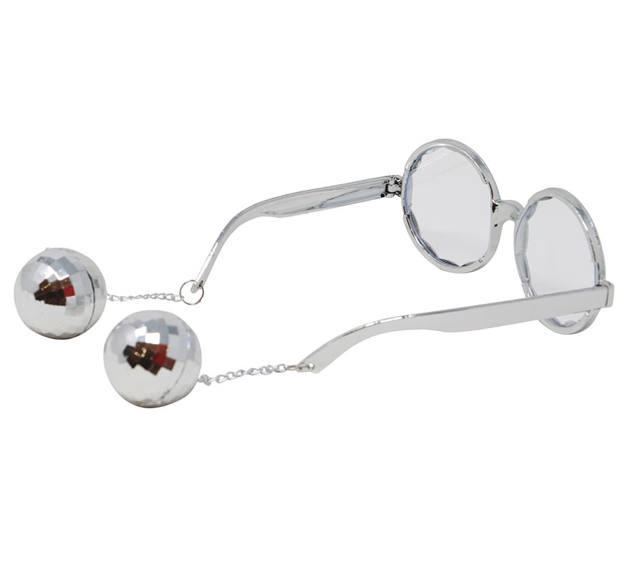 Gafas Plateadas Grandes con Bolas