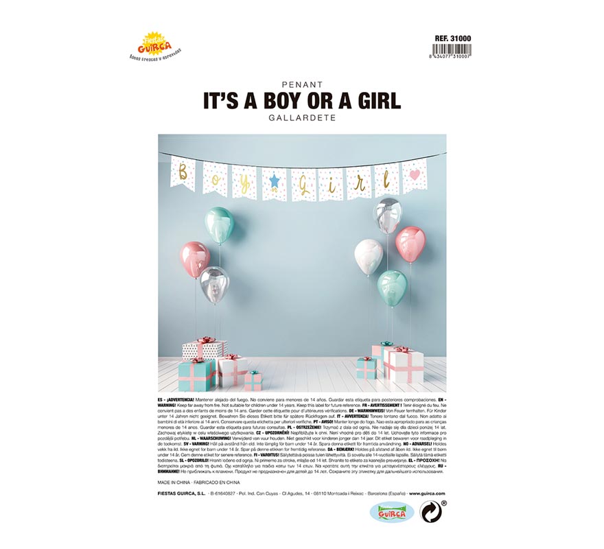 Translation missing: it.Gallardete It's a Boy or a Girl de 220 cm