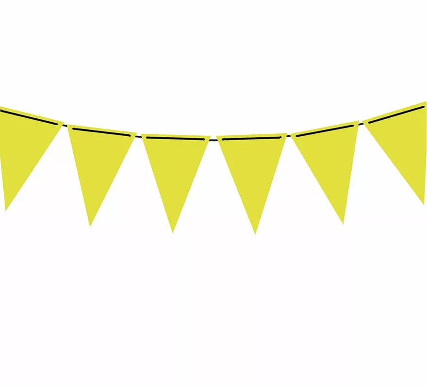 Gallardete Neón Amarillo de Papel de 300 cm 19X27 cm