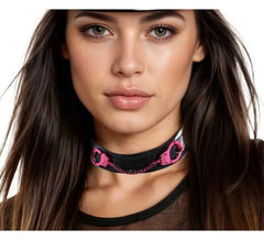 Choker con manette rosa