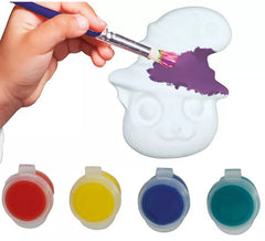 Gatto bianco da dipingere con colori inclusi