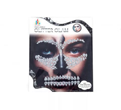 Gemme adesive per il viso con teschio in argento