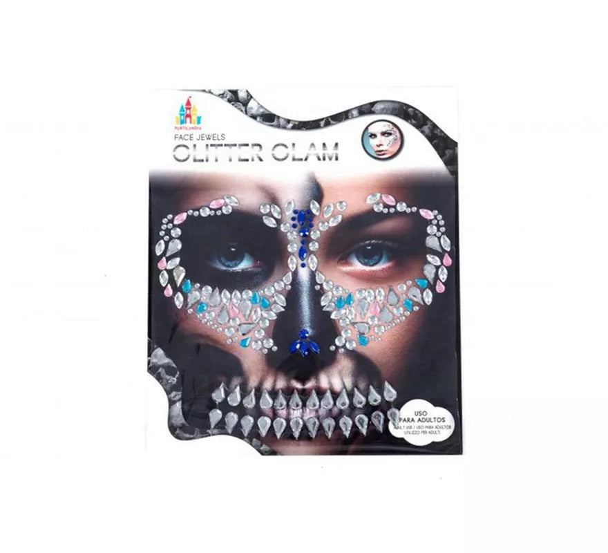 Translation missing: it.Gemas Faciales Adhesivas Calavera rosa y turquesa