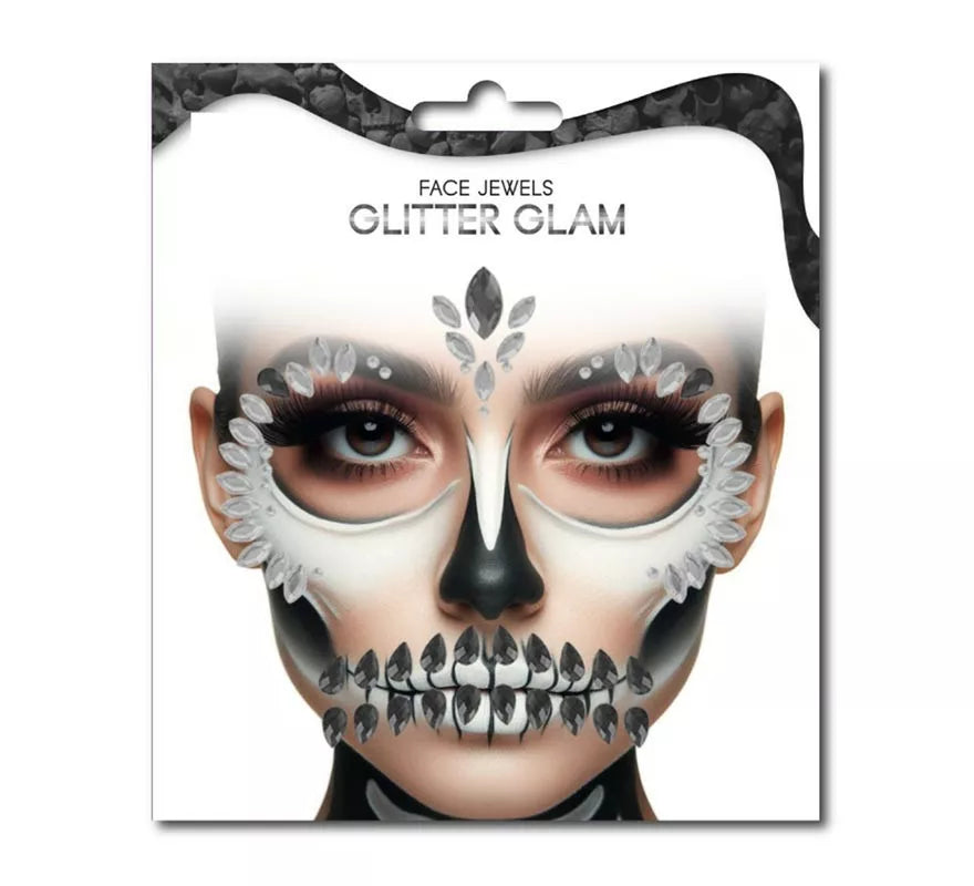 Translation missing: es.Gemas Faciales Fashion Calavera blanca y negra