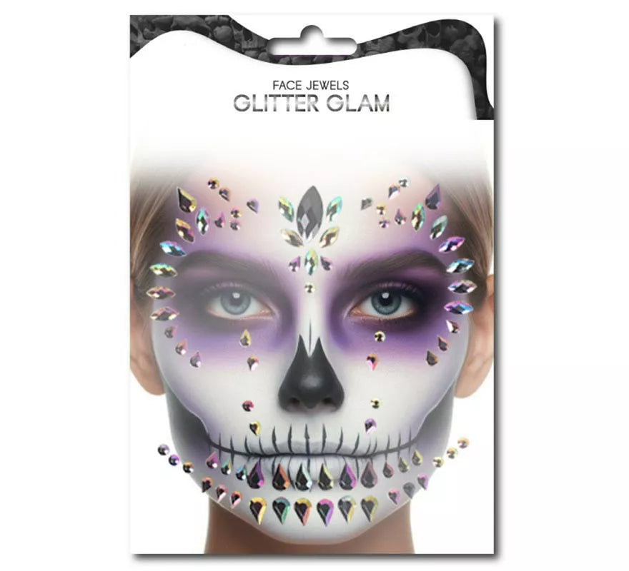 Translation missing: es.Gemas Faciales Fashion Calavera gotas multicolor