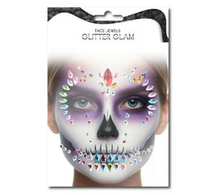 Gemme facciali alla moda con teschio multicolore