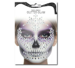 Gemme facciali con teschio d'argento alla moda