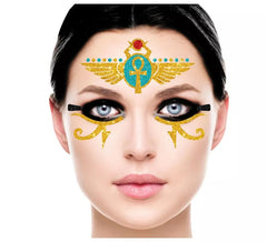 Glitter Face Egipcia dorado y azul