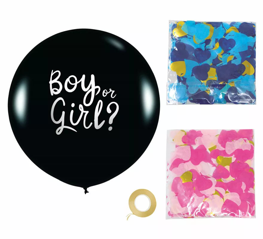 Translation missing: it.Globo Azul y Rosa con Confetti de 50 cm