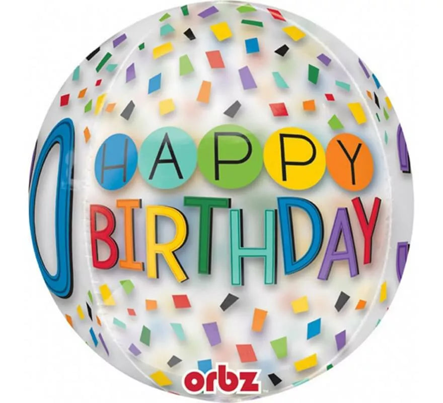 Translation missing: it.Globo de Film transparente Happy Birthday 30 de 38x40 cm