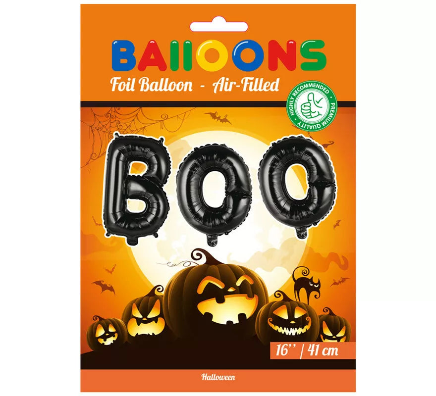 Translation missing: it.Globo de Foil BOO Negro de 41 cm
