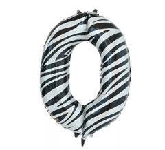 Palloncino Foil Numero 0 Zebra Colore 86 cm