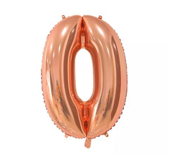 Palloncino foil numero 0 in oro rosa da 66 cm