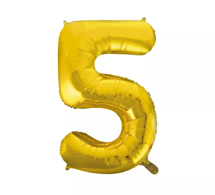 Translation missing: es.Globo de Foil Número 5 Color Oro de 86 cm