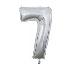Palloncino foil argento numero 7 da 66 cm