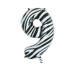 Palloncino Foil Numero 9 Zebra Colore 86 cm