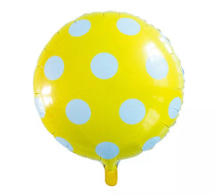 Palloncino Foil Rotondo Pois Gialli 46 cm