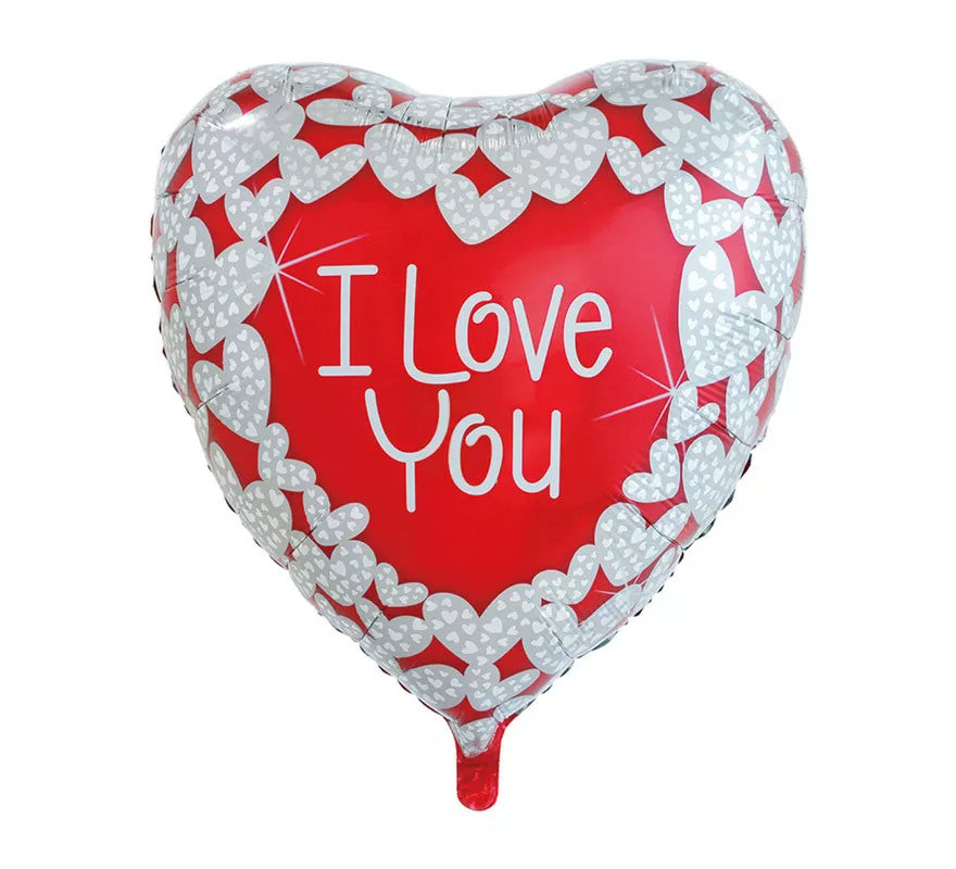 Translation missing: it.Globo de Foil XL Corazón I Love You Rojo &amp; Blanco de 92 cm