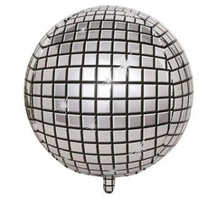 Palloncino Foil Argento con Sfera da Discoteca da 55 cm