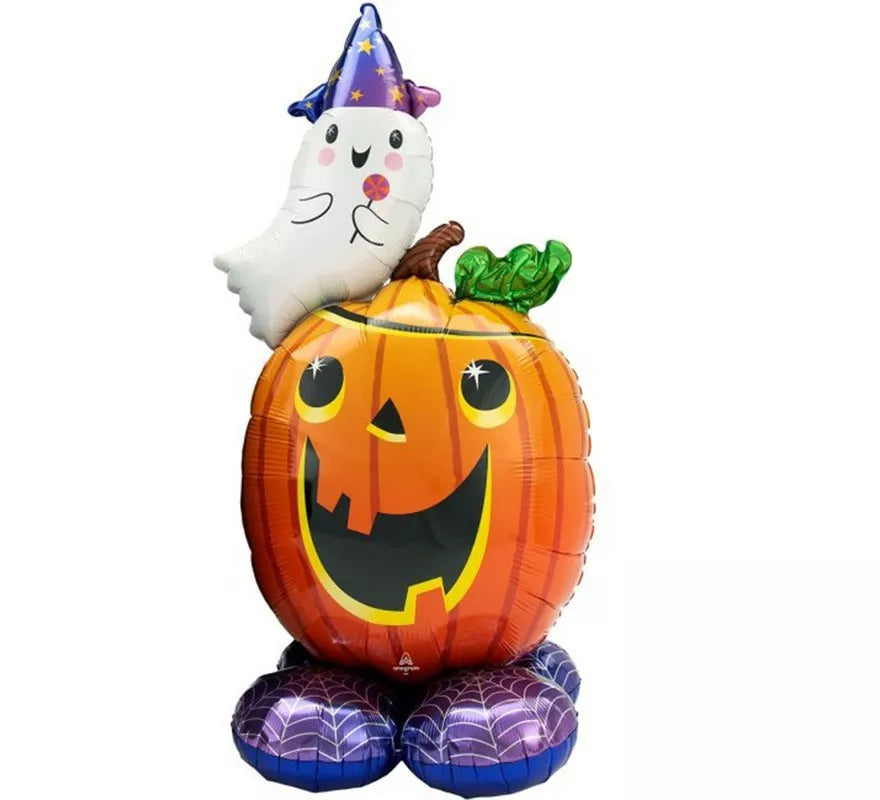 Translation missing: it.Globo Foil Gigante Airloonz Calabaza y Fantasma 71X142 cm
