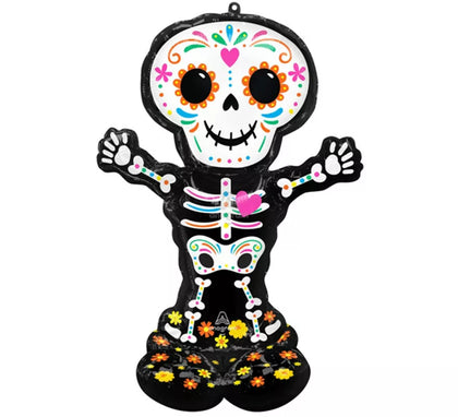 Globo Foil Gigante Airloonz Esqueleto Día de los Muertos 88x132 cm