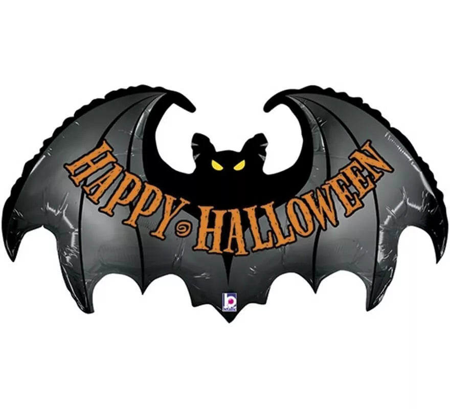 Translation missing: es.Globo Foil Metalizado de Murciélago Happy Halloween de 106 cm