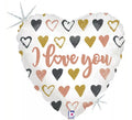 Globo Foil Metalizado forma de Corazón I Love You de 45 cm