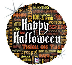 Palloncino foil metallizzato 45 cm frasi di Halloween