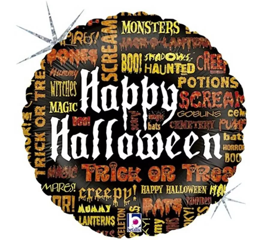 Translation missing: it.Globo Foil Metalizado Frases de Halloween de 45 cm