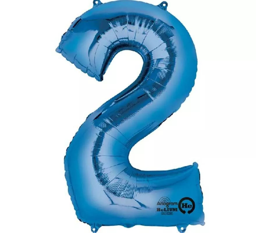Translation missing: it.Globo metalizado Azul número 2 de 86 cm de altura