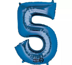 Palloncino metallico blu numero 5
