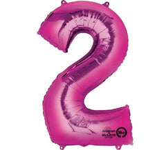 Numero di palloncino metallico fucsia 2