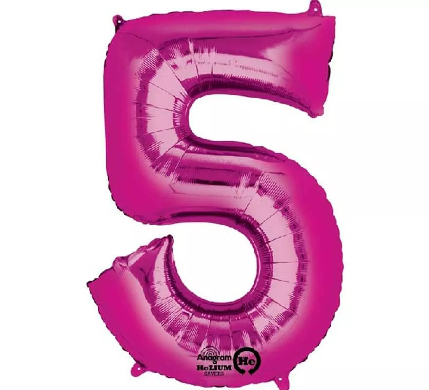 Translation missing: it.Globo metalizado Fucsia número 5 de 86 cm de altura