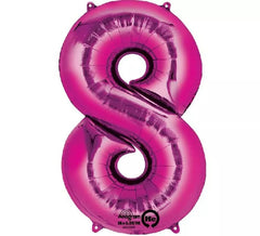 Numero di palloncino metallico fucsia 8