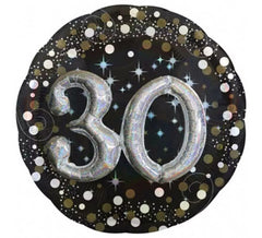 Palloncino metallico numero 30 scintillante di 81 cm