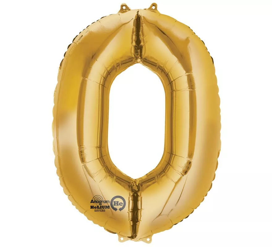 Translation missing: it.Globo metalizado Oro número 0 de 86 cm de altura