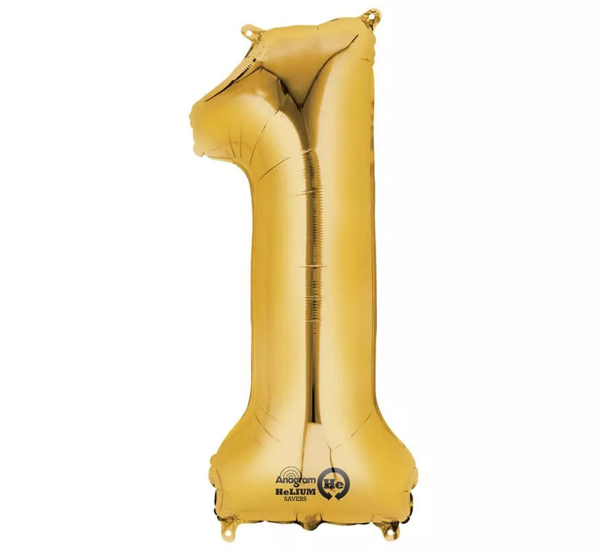Translation missing: it.Globo metalizado Oro número 1 de 86 cm de altura