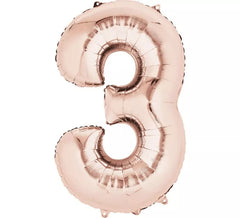 Palloncino metallico in oro rosa numero 3