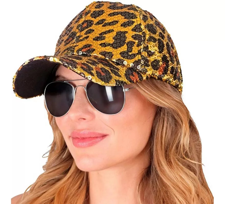 Translation missing: it.Gorra Animal Print Leopardo con Lentejuelas