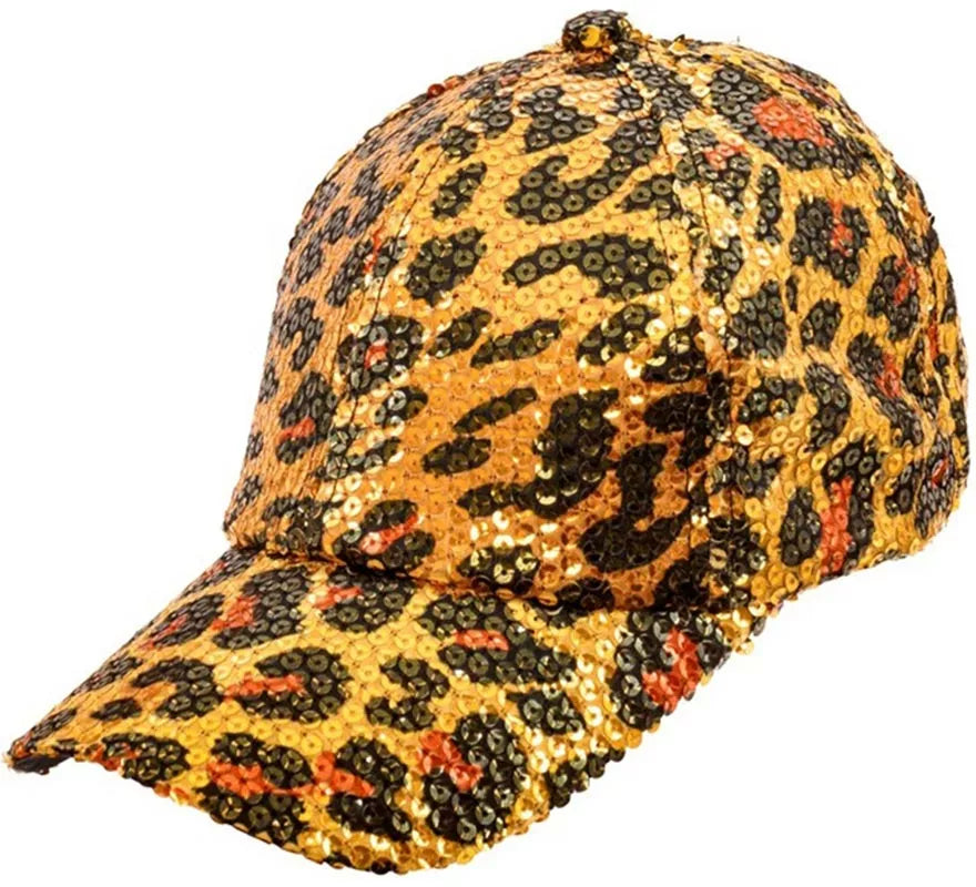 Gorra Animal Print Leopardo con Lentejuelas