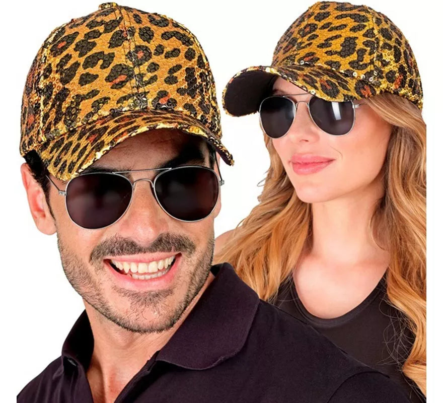 Translation missing: it.Gorra Animal Print Leopardo con Lentejuelas