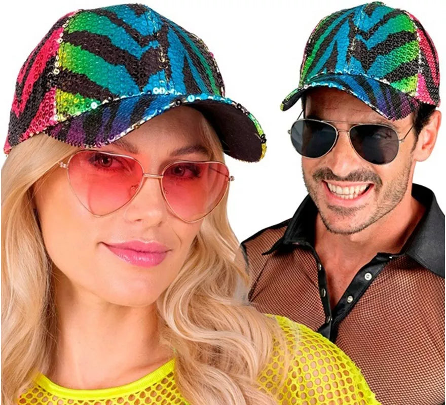 Translation missing: it.Gorra Animal Print Tigre Arcoíris con Lentejuelas