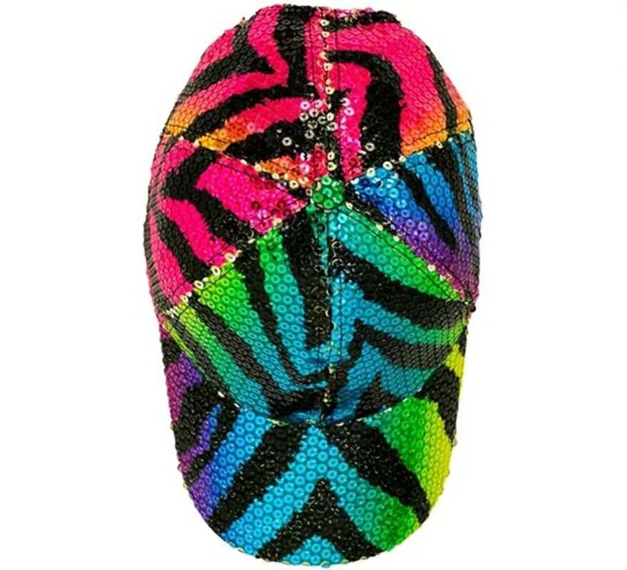 Translation missing: it.Gorra Animal Print Tigre Arcoíris con Lentejuelas