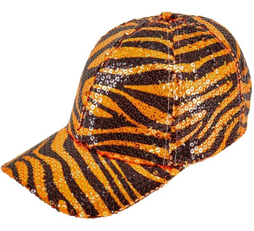 Translation missing: it.Gorra Animal Print Tigre con Lentejuelas