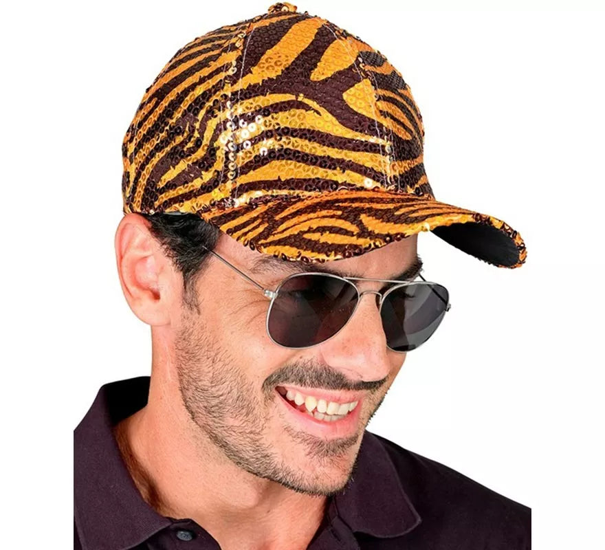 Translation missing: it.Gorra Animal Print Tigre con Lentejuelas
