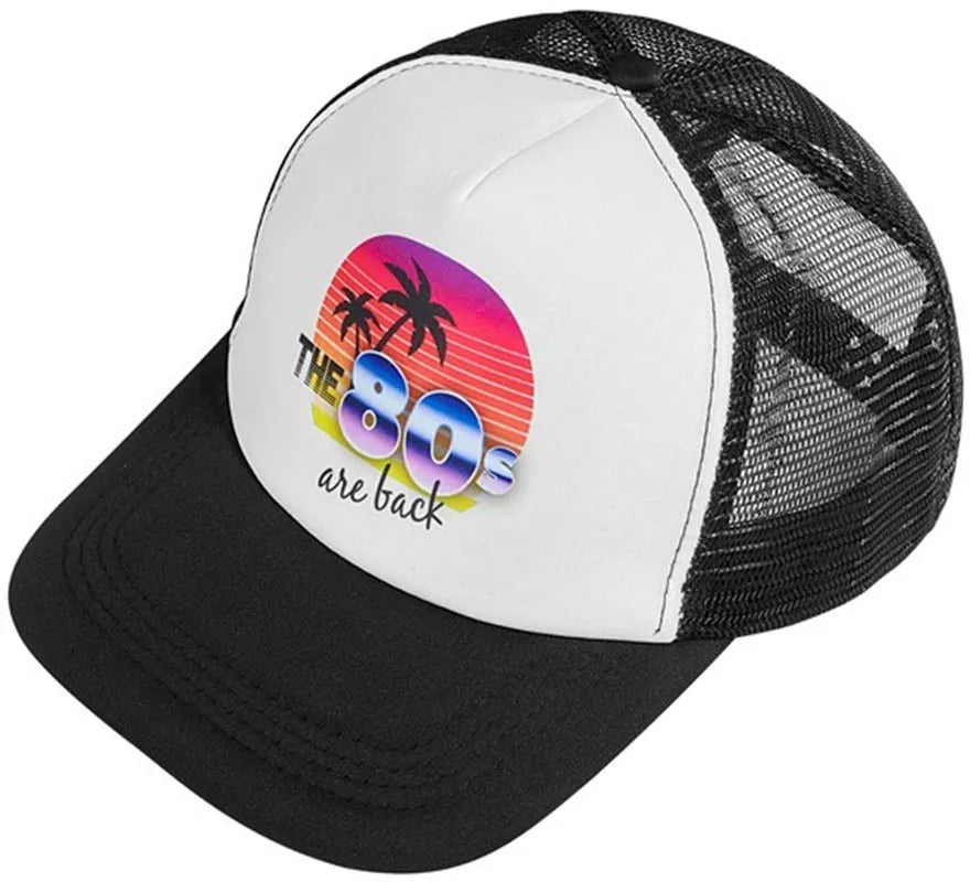 Gorra Años 80 'The 80s are back' para adultos